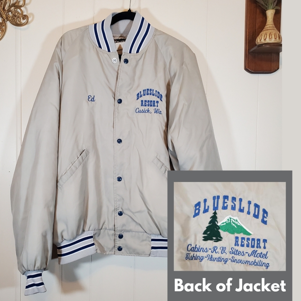 Vintage Varsity Style Kitchy Resort Jacket Cusick Washington Ed Size XL